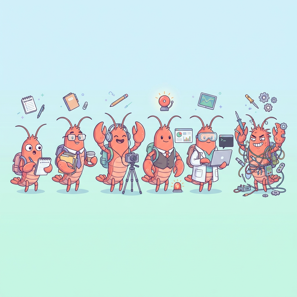 不同类型的龙虾同学